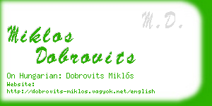 miklos dobrovits business card